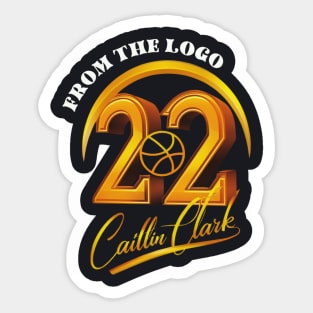 Caitlin Clark 22 From the logo white orange colors Sticker